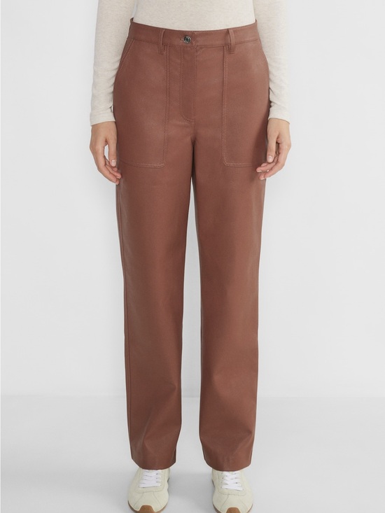 Aritzia Pants - WILFRED FREE | Lucy High-Waisted UnReal Leather Utility Pants - Black